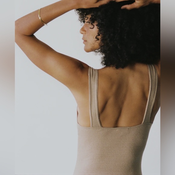 Ozma of California Christy Bodysuit, Regen Silk Noil Jersey, Tea XS - Picture 10 of 11